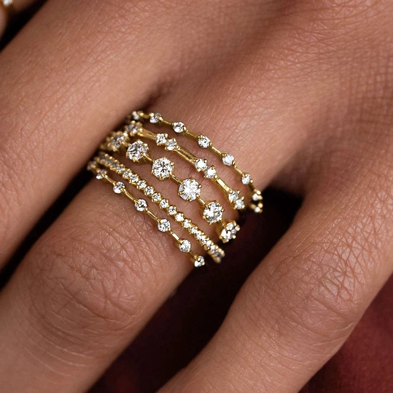 Multi layer zircon ring