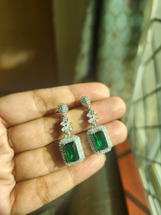 Emerald floral earrings