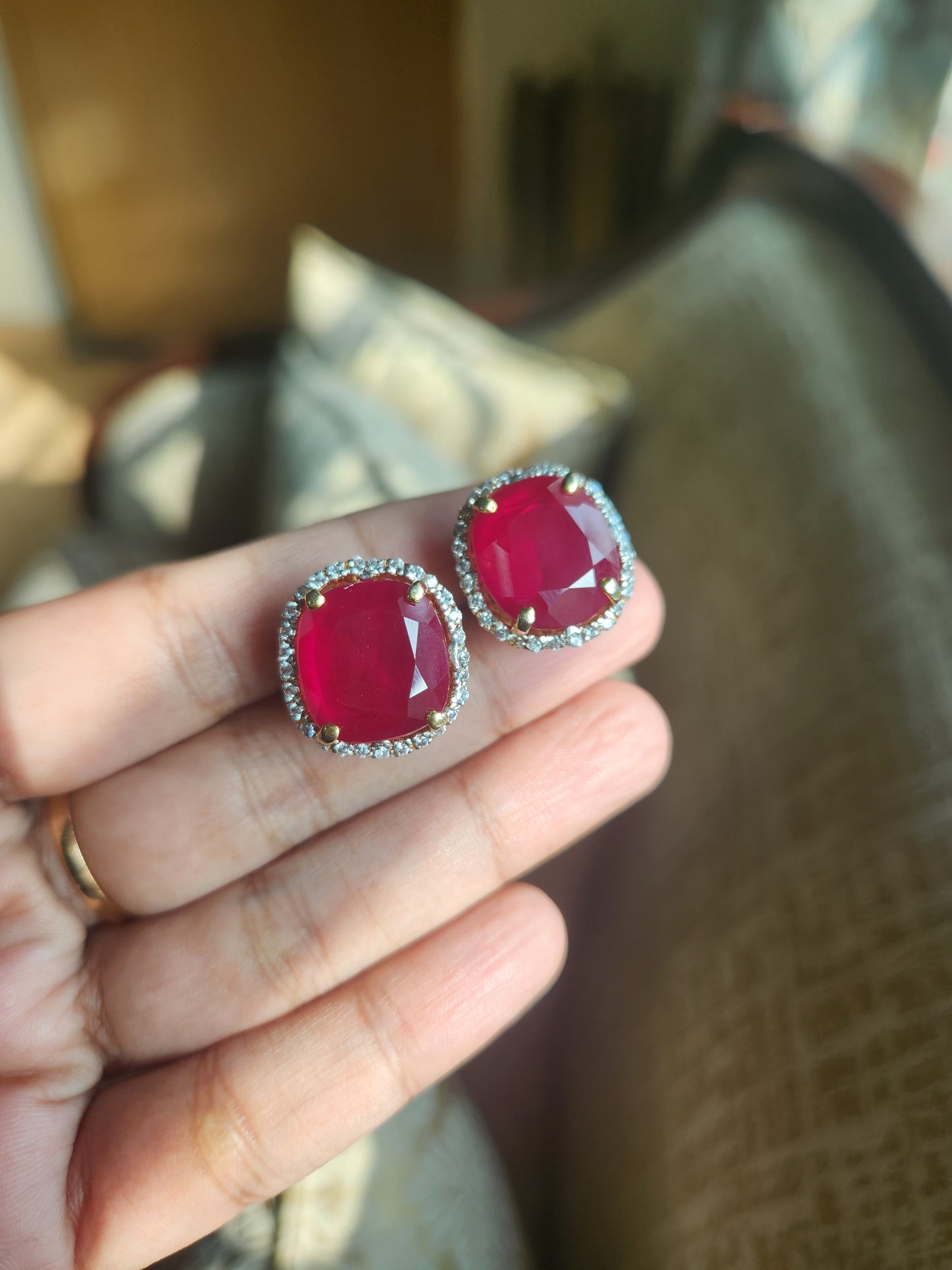 Ruby Silver Studs