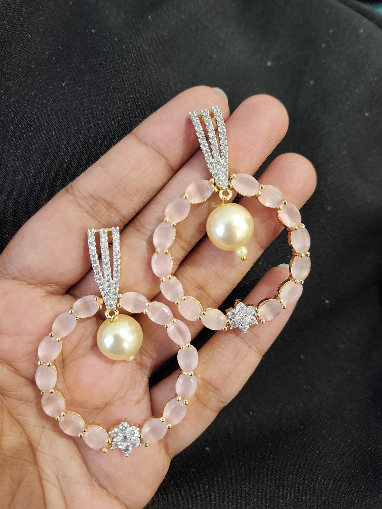 Pearl hoop earrings