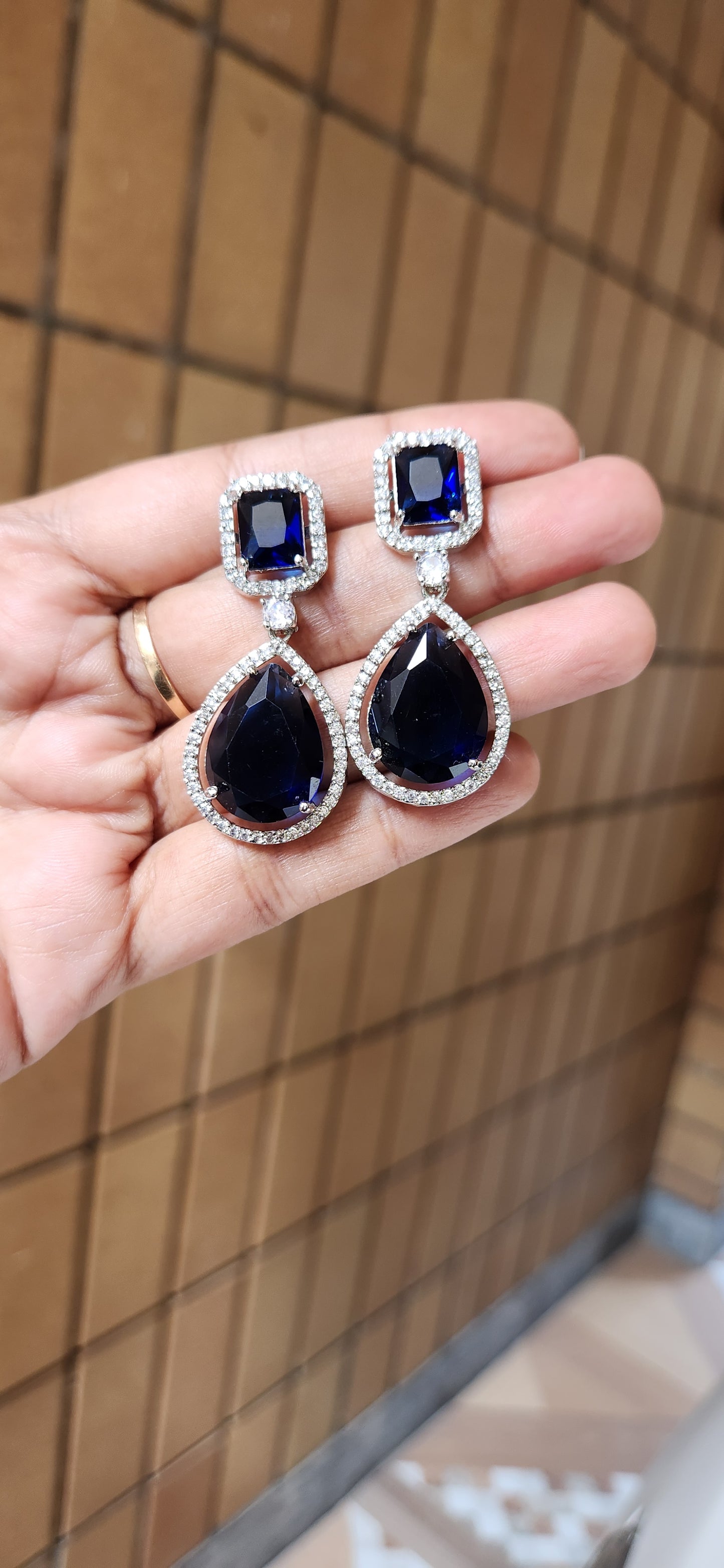 Sapphire Doublet Stone Earrings