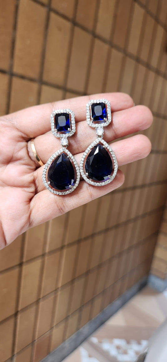 Sapphire Doublet Stone Earrings