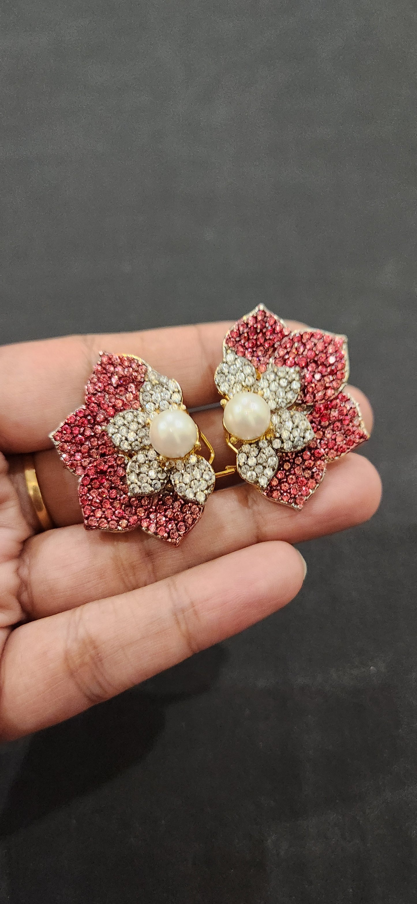 Red Flower Studs