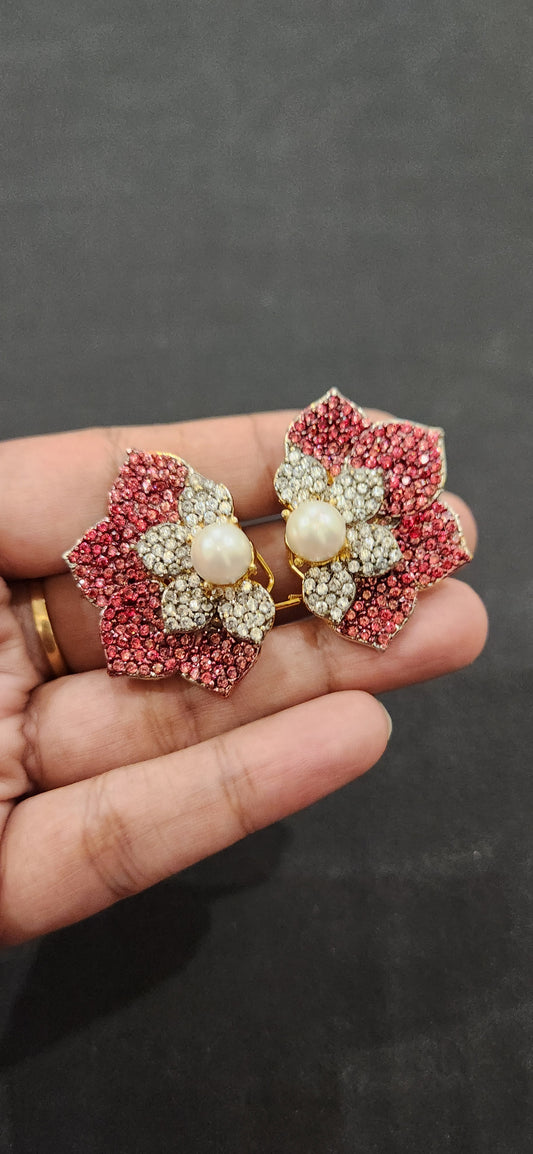 Red Flower Studs