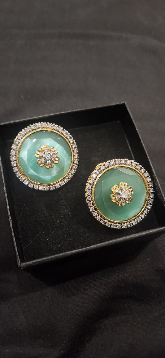 Torquoise Gold Studs