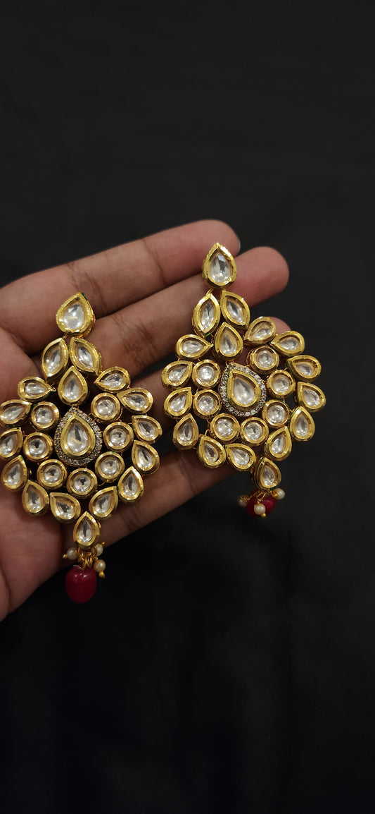 Indian Kundan Polki Earrings