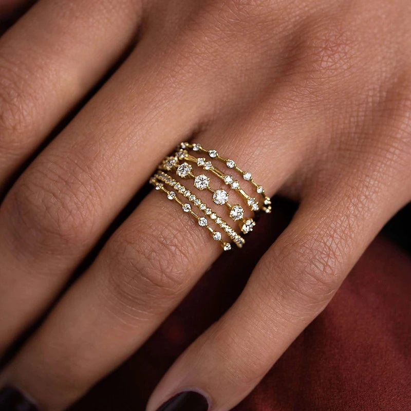 Multi layer zircon ring