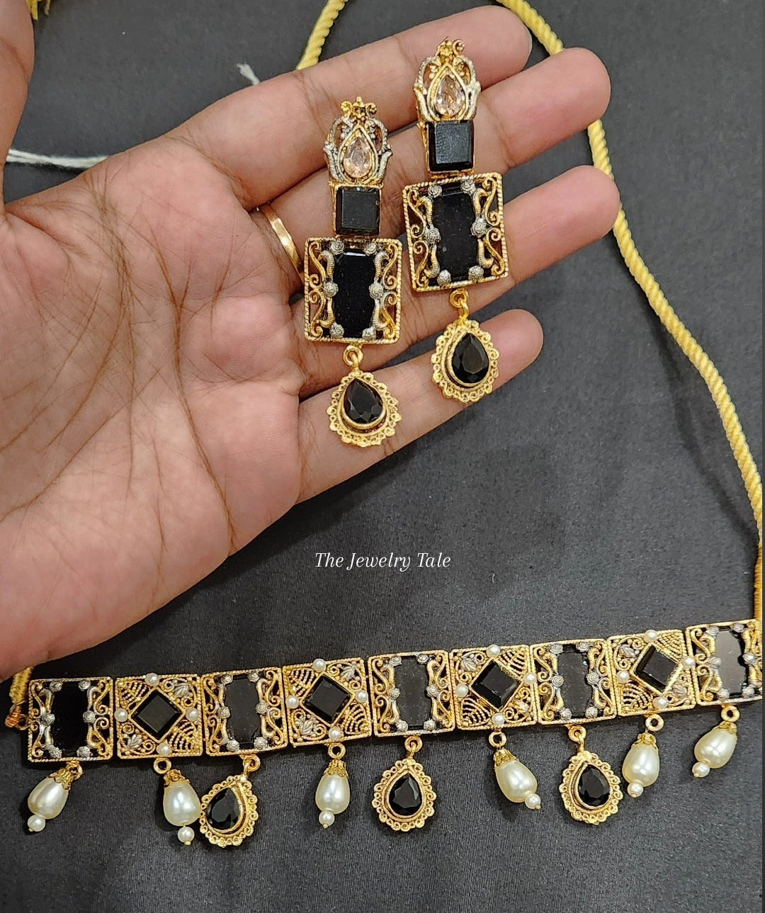 Black Pearl Choker Set